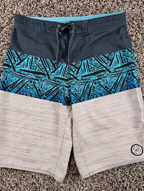 Ron Jon Surf Shop Shorts Mens Size 27 Geometric Pattern Board Swim Trunks